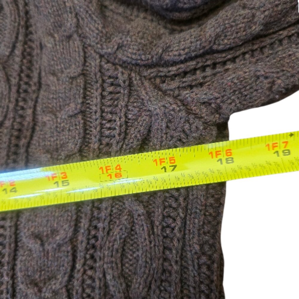 Y2K Chocolate Brown Cable Knit Sweater sz S - Picture 8 of 12